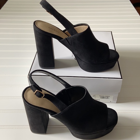 Guess Caleesy Black Platform Block Heel - Picture 3 of 5